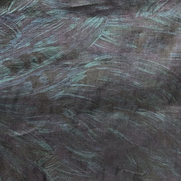 Vintage 80s MULBERRY STREET Iridescent Nylon Printed Trench Coat Zip Liner Sz 10 - Picture 2 of 9